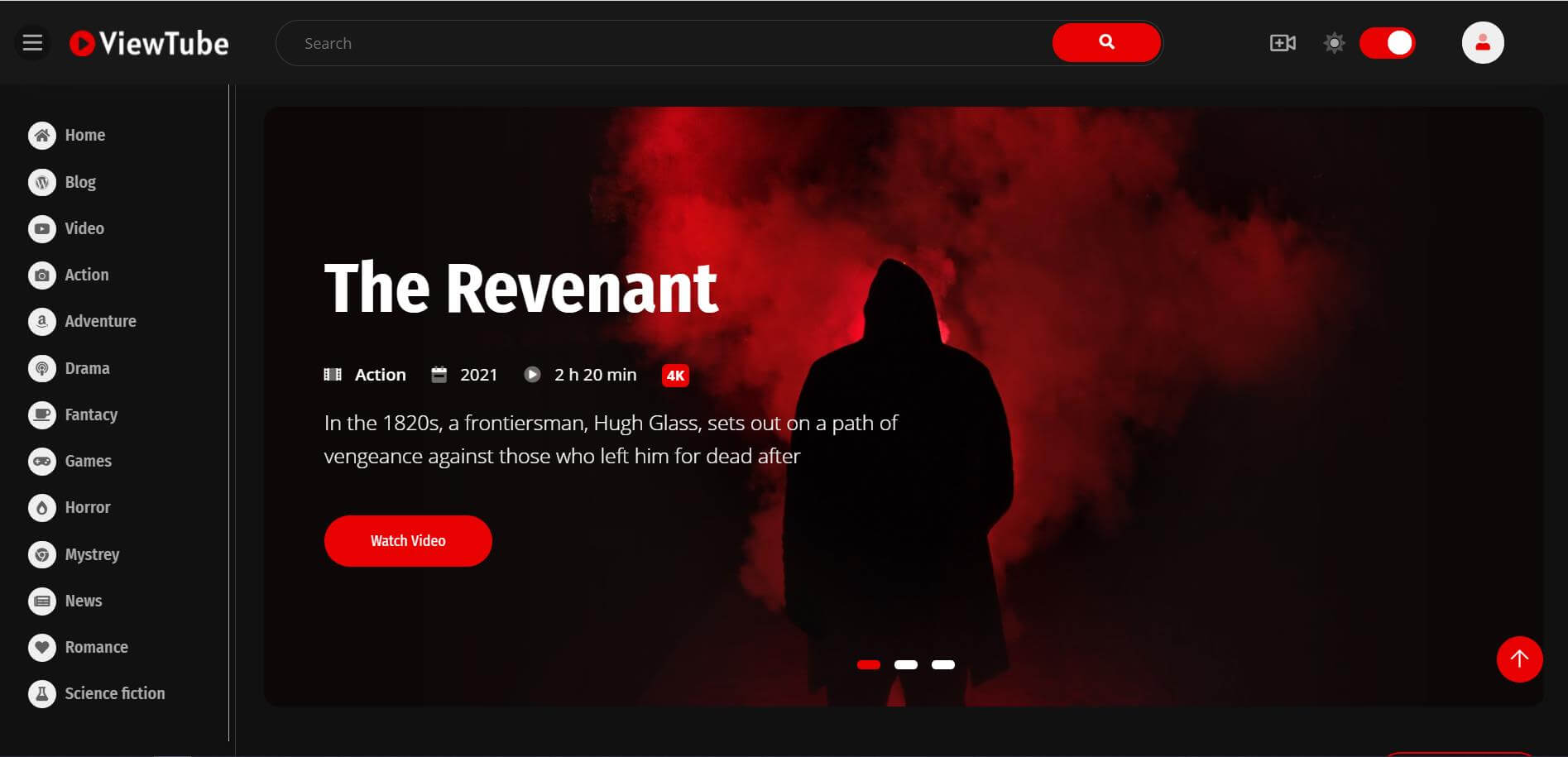 2021最新社交媒体电影视频HTML5模板