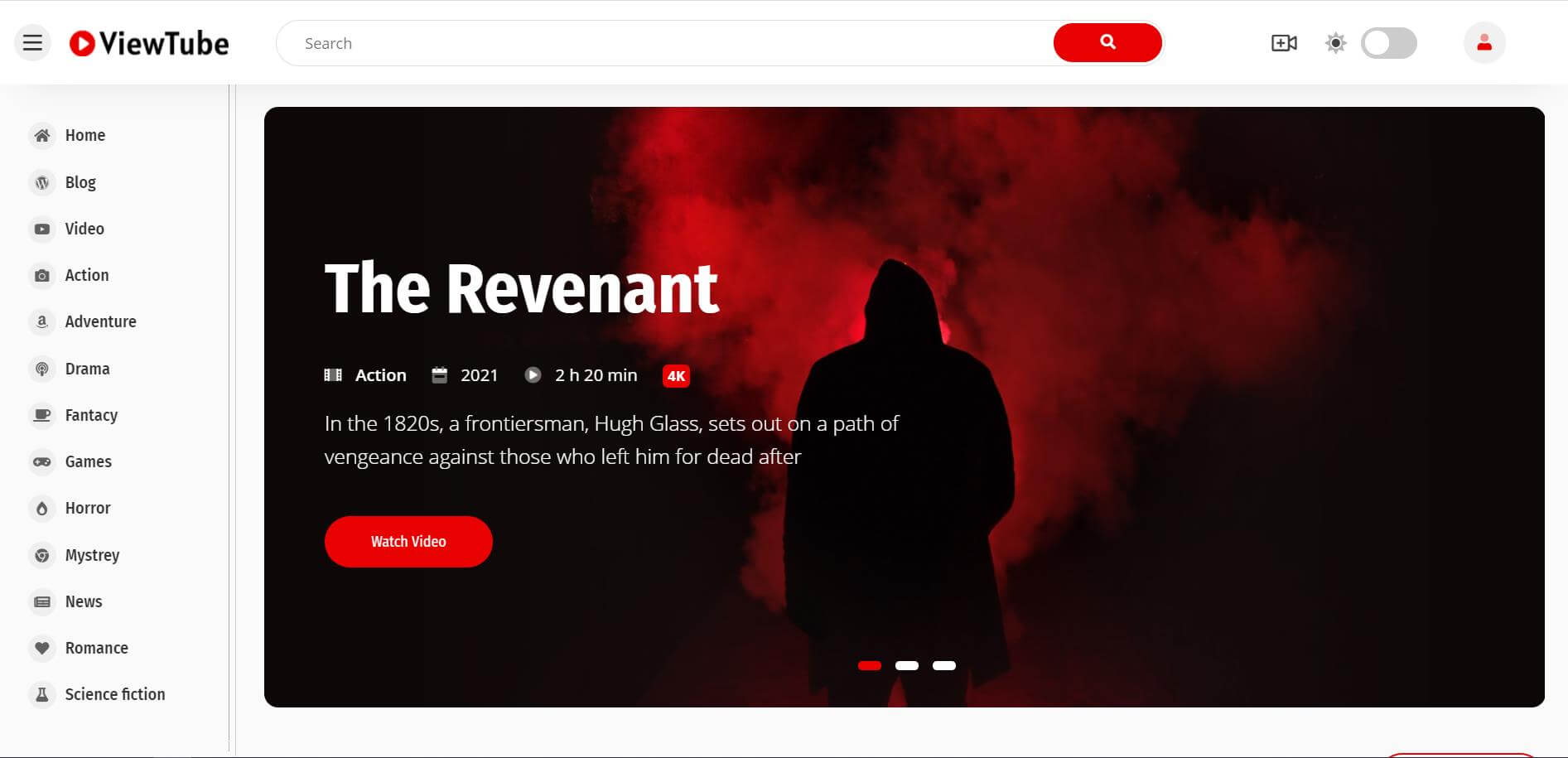 2021最新社交媒体电影视频HTML5模板