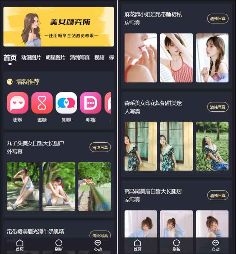 WordPress 最新抖你妹原版主题源码 仿抖音模式套图SEO源码