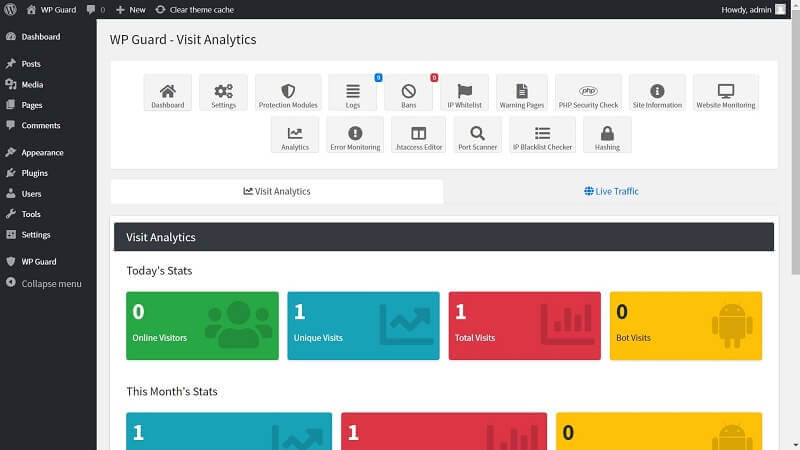 WP Guard v2.2  强大的WordPress防火墙插件 保护网站免受黑客攻击和其他威胁
