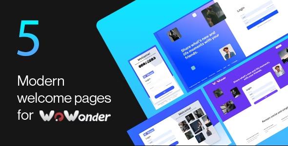Wonderful v1.2 WoWonder欢迎页面模板 登录和注册主题