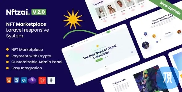 Nftzai v2.1 PHP NFT 买卖市场脚本 提供加密货币存款和提款系统