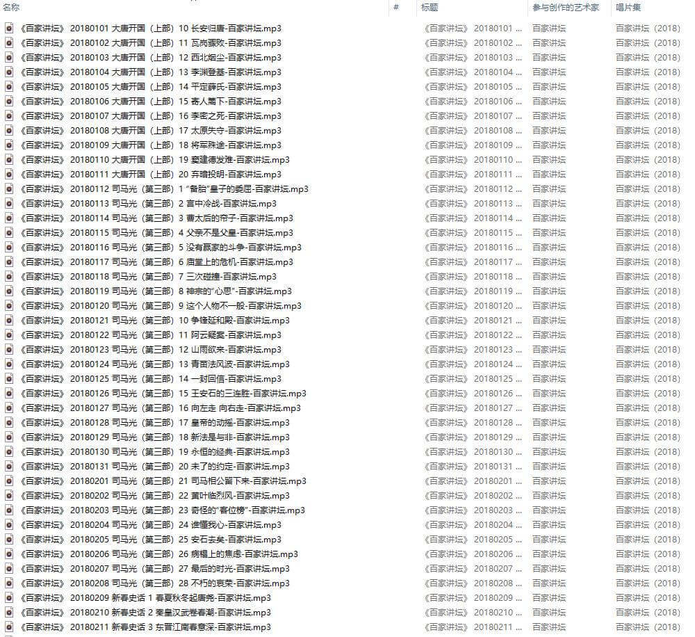 《百家讲坛》20年音频(2001-2020.07)合集打包[MP3/49.11GB]百度云网盘下载