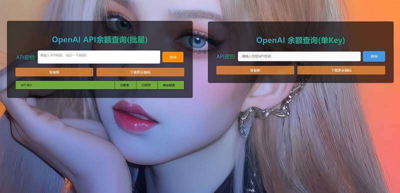 OpenAI 账户 ChatGPT 余额快速在线查询 HTML 源码