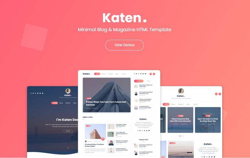 博客&杂志 HTML模板 Katen 一款响应式的现代HTML模板