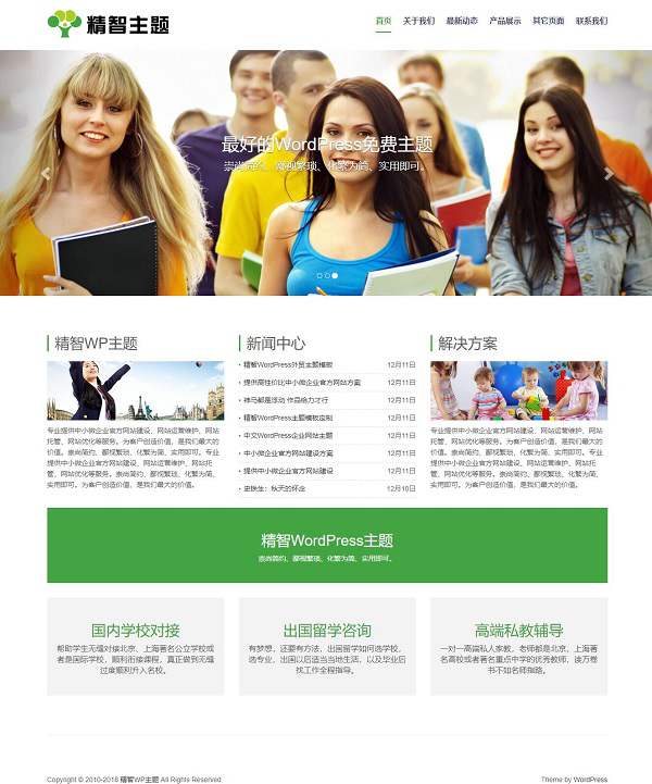 WordPress主题 出国留学咨询WP模板 私教辅导网站源码