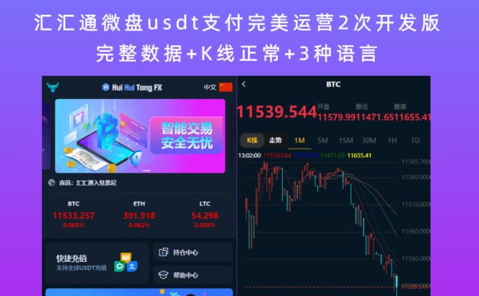 汇汇通微盘usdt支付完美运营2次开发版+完整数据+K线正常+3种语言