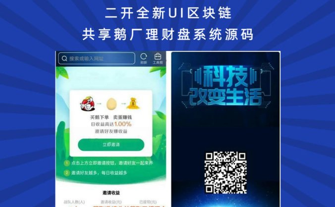 二开全新UI区块链共享鹅厂理财盘系统源码