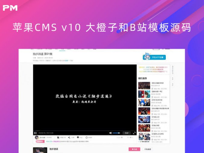 苹果CMS v10 大橙子和B站模板源码 自适应PC+手机端（带安装教程）