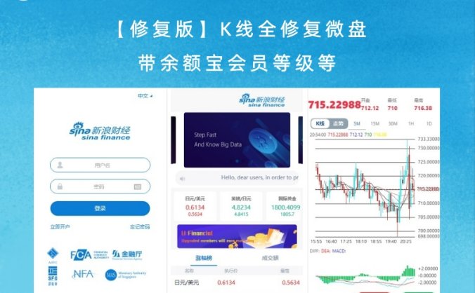 【修复版】K线全修复微盘带余额宝会员等级等