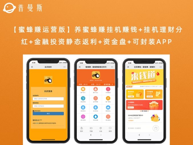 【蜜蜂赚运营版】养蜜蜂赚挂机赚钱+挂机理财分红+金融投资静态返利+资金盘+可封装APP