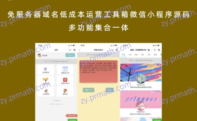 免服务器域名低成本运营工具箱微信小程序源码 多功能集合一体
