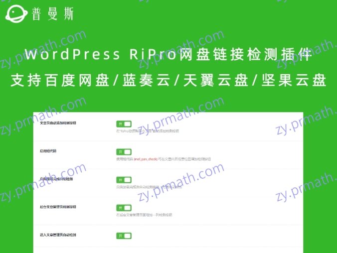 WordPress RiPro网盘链接检测插件 支持百度网盘/蓝奏云/天翼云盘/坚果云盘