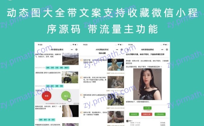 动态图大全带文案支持收藏微信小程序源码 带流量主功能