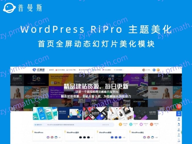 WordPress RiPro 主题美化 首页全屏动态幻灯片美化模块