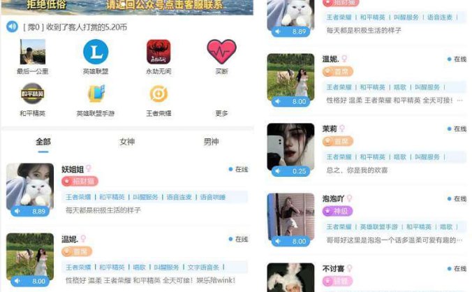 最新商业版游戏陪玩语音聊天系统源码 附详细搭建使用视频教程