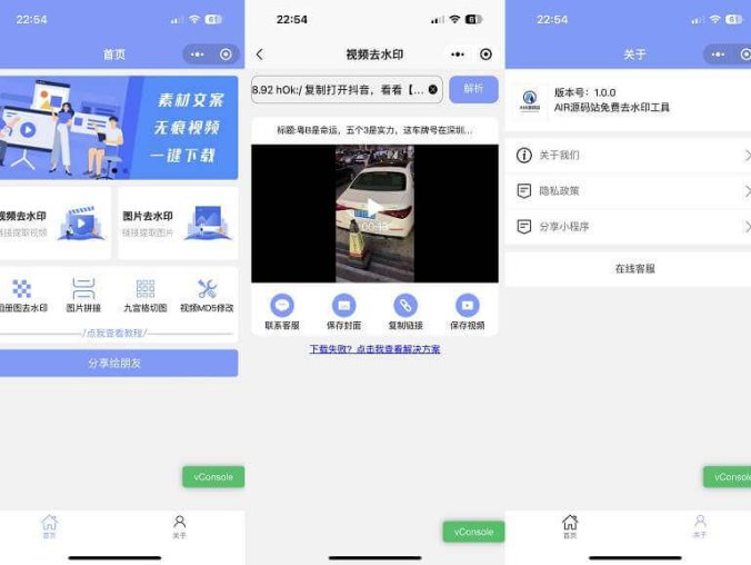 新版多功能去水印工具微信小程序源码 带流量主功能