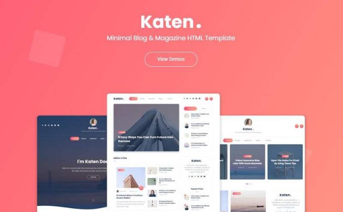 博客&杂志 HTML模板 Katen 一款响应式的现代HTML模板