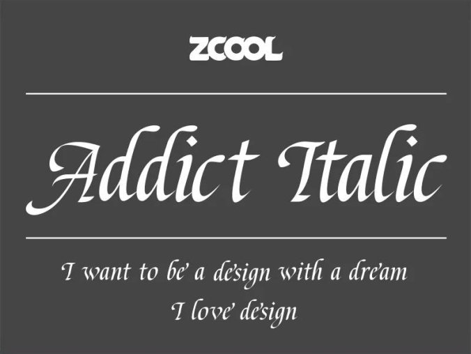 【站酷意大利体 ZCOOL Addict Italic】站酷冠名首款西文字库
