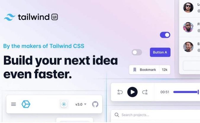 Tailwind UI 官方组件和模板,漂亮的 UI 组件
