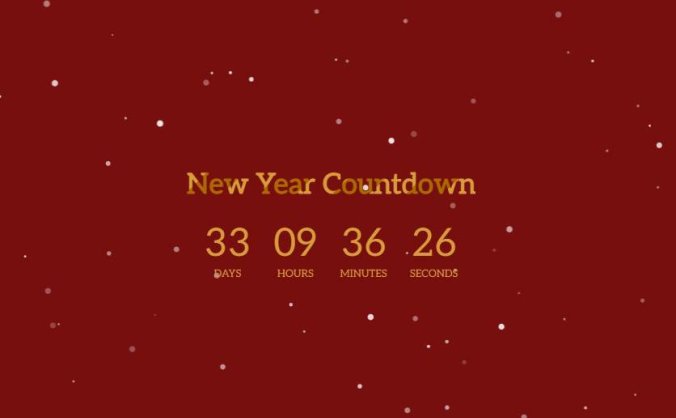 2025元旦倒计时雪花背景特效HTML+CSS+JS源码