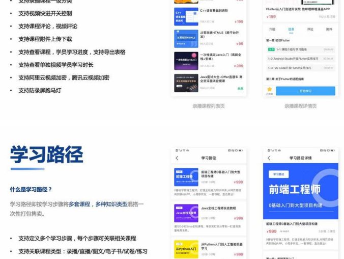 知识付费系统源码(PC+小程序+H5+APP)前端后台完整源码
