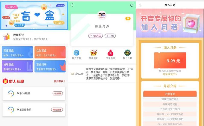 新版PHP免公众号交友恋爱盲盒源码 已对接易支付
