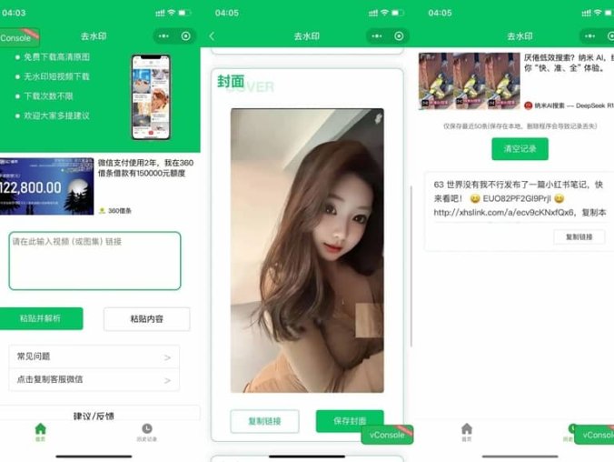 2025去水印小程序源码 已添加完整流量主广告 可直接运营