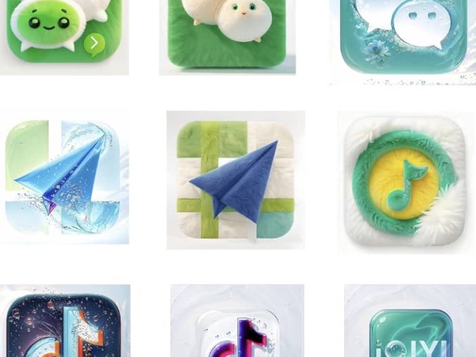 非常好看治愈的夏日冰爽水嫩手机APP图标 苹果安卓都可以安装